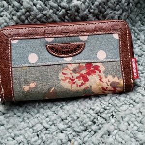 Unionbay canvas leather clutch wallet